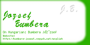 jozsef bumbera business card